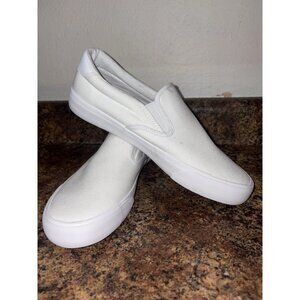 Lugz White Canvas Slip on Boat Deck Shoes Men 7 Women 8.5